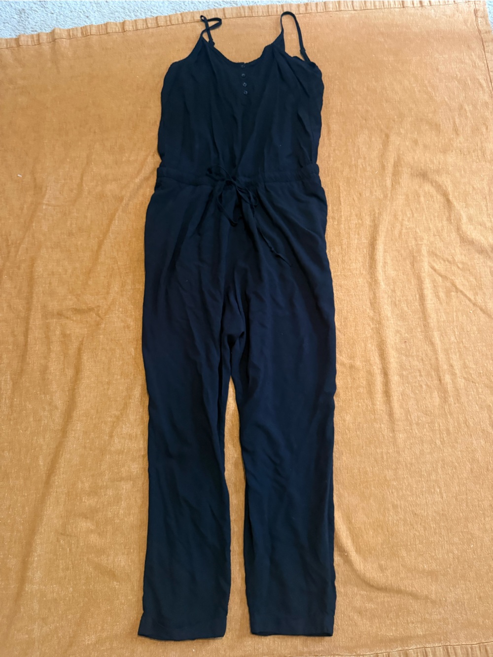 Old Navy Black Sleeveless Jumpsuit with Tie Waist Large
